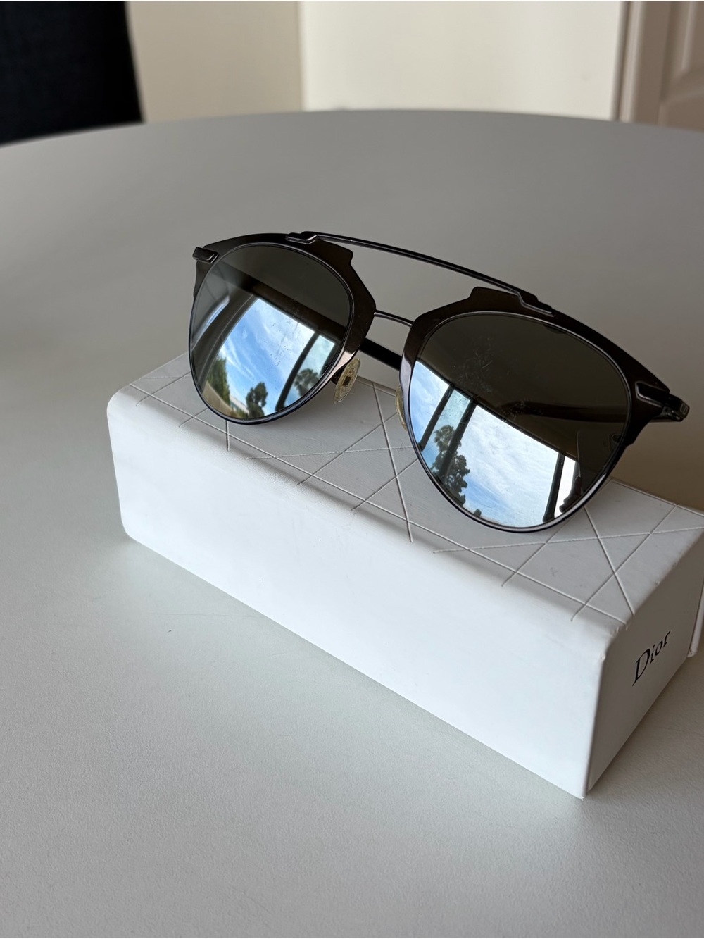 Dior Reflected Sunglasses - Black with mirrored lenses
